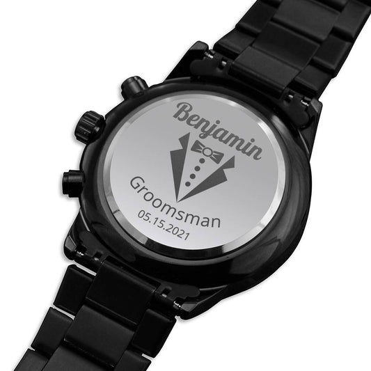 Groomsman Wedding Party Chronograph Watch, Thank you Gift