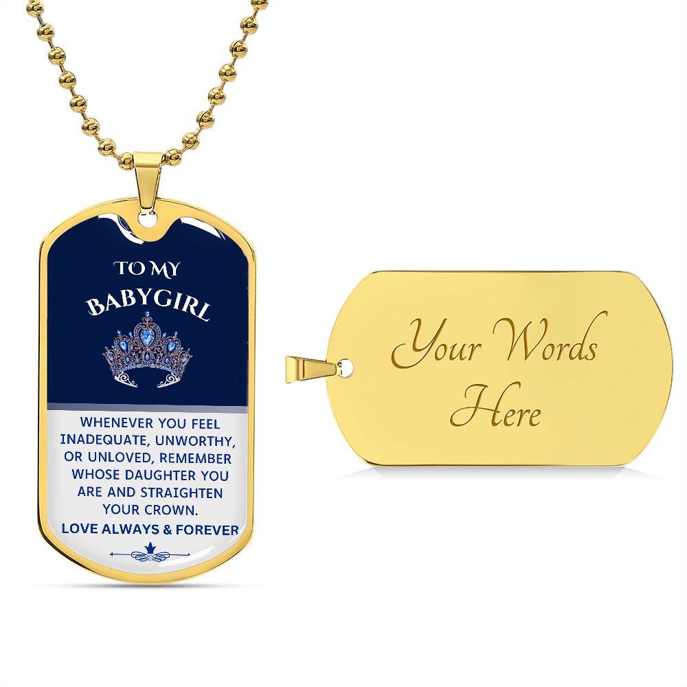 To My Babygirl Dog Tag Necklace