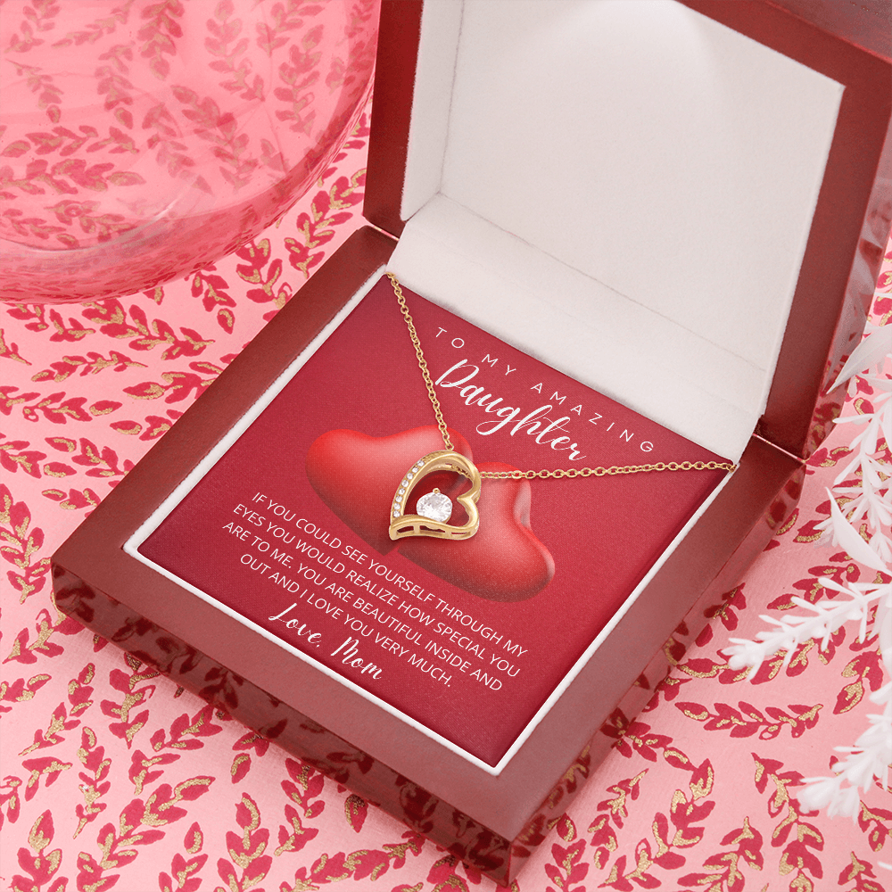 To My Amazing Daughter - Valentine's Day Heart Necklace