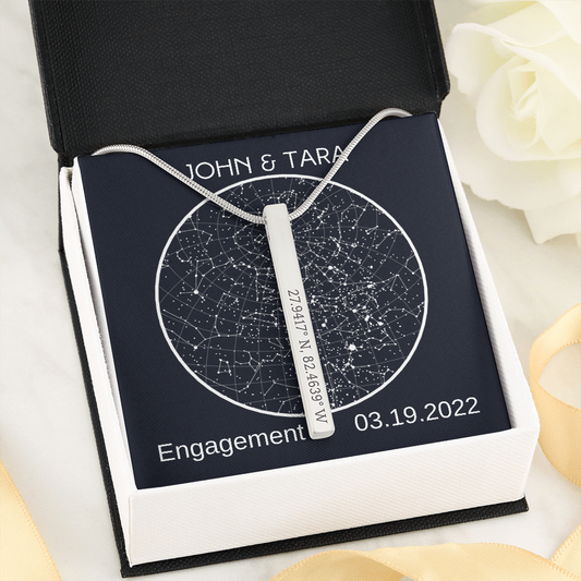 Custom Coordinates Necklace John & Tara