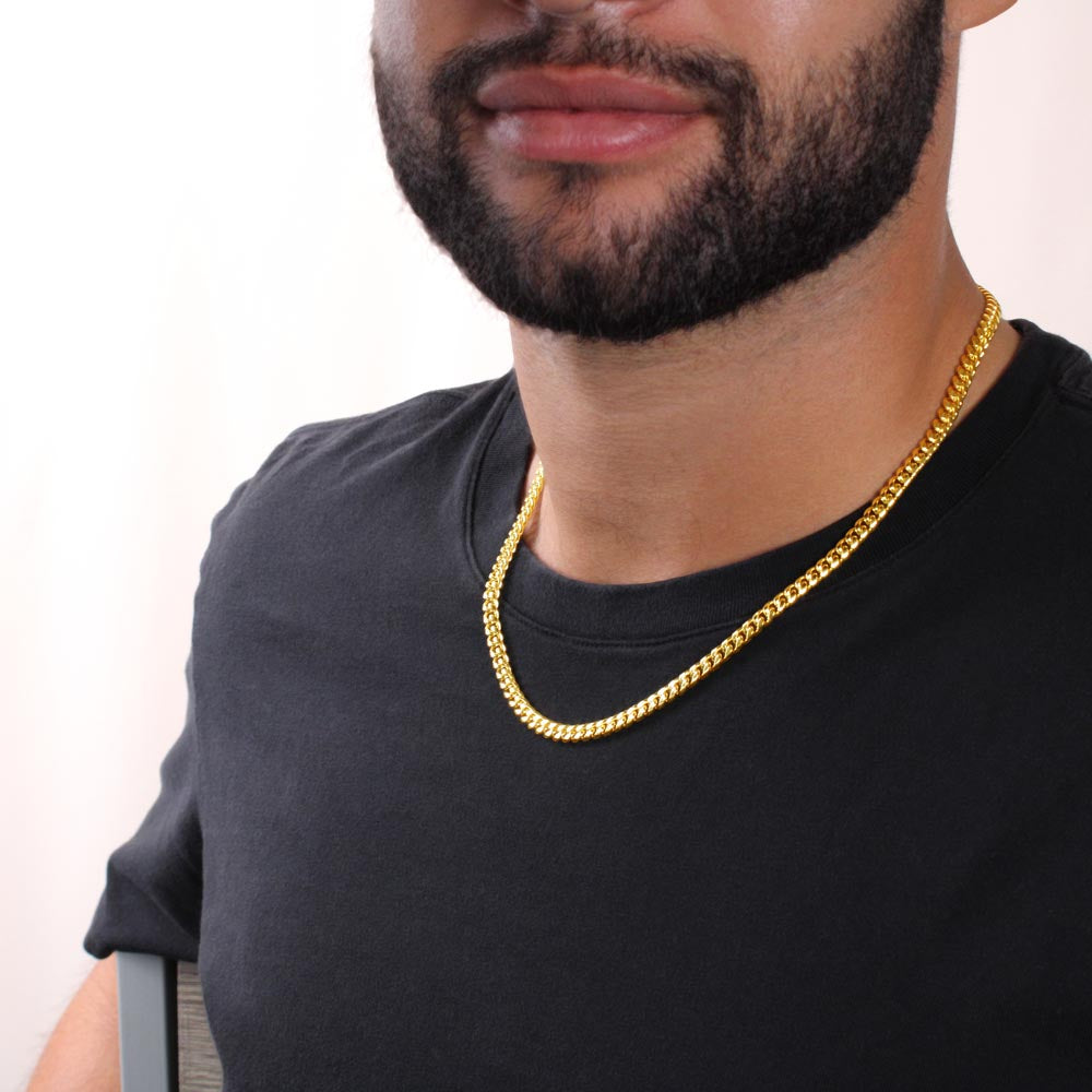 Cuban Chain Link Necklace for Husband, Gift for From Wife, Christmas Birthday Anniversary Gift