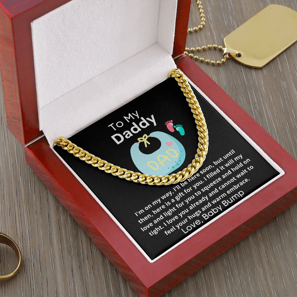 Cuban Chain Link Necklace for Dad to Be