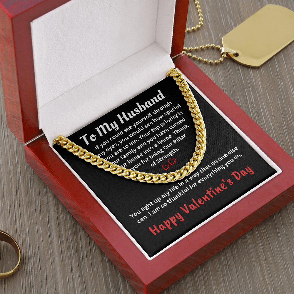 To My Husband - Cuban Link Chain - Valentine's Day Gift