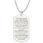To My Son | Dog Tag Necklace From Mom