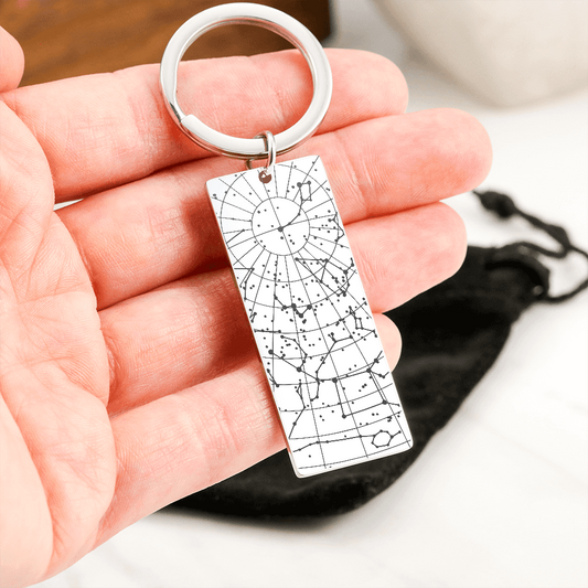 Celestial Night Sky Rectangular Keyring