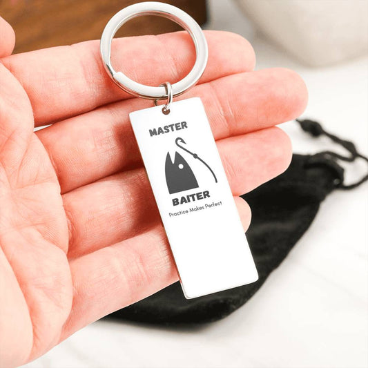 Happy Father's Day Master Baiter Engravable Keychain