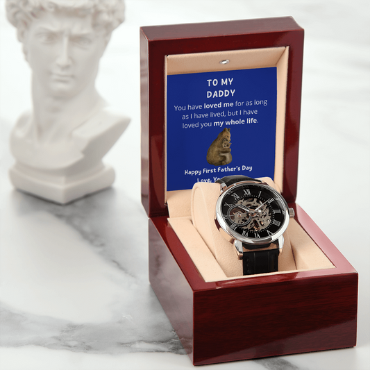 First Father's Day Message Card Wrist Watch