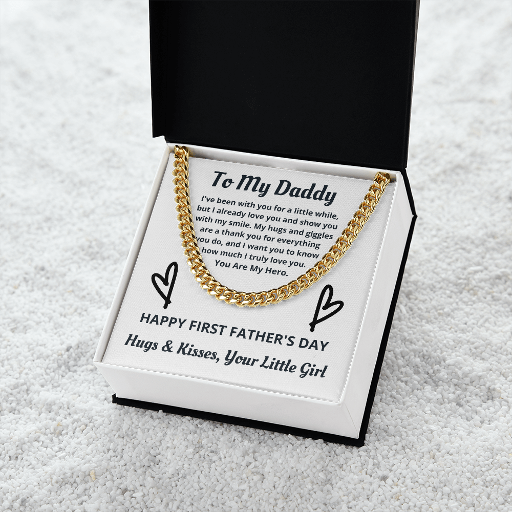 First Father's Day, Cuban Link Chain, Gift for Dad from Daughter