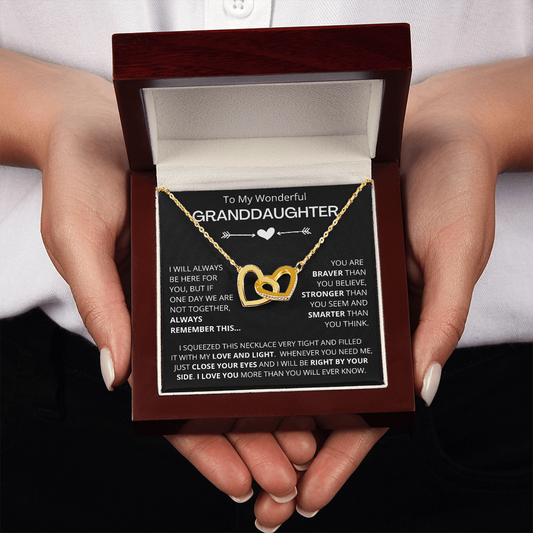 To My Wonderful Granddaughter - Infinite Connection - Granddaughter Double Heart Necklace