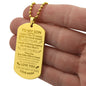 To My Son | Dog Tag Necklace From Mom