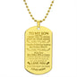 To My Son | Dog Tag Necklace From Mom