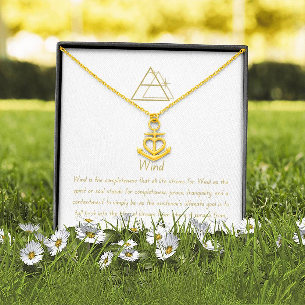 Friendship Wind Element Minimalist Heart Anchor Necklace