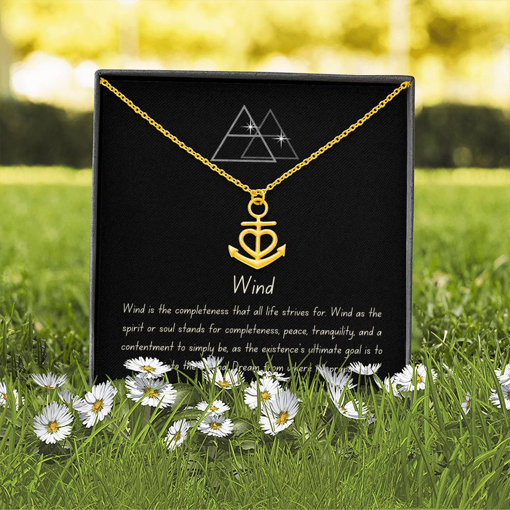 Friendship Earth Element Minimalist Heart Anchor Charm Necklace