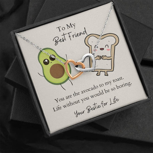 To My Best Friend - Avocado Toast Double Heart Necklace