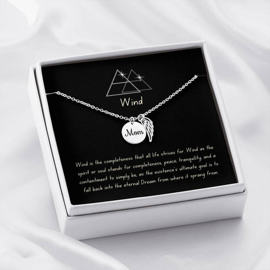 Mom Daughter Element Wind Minimalist Silver Necklace Gift