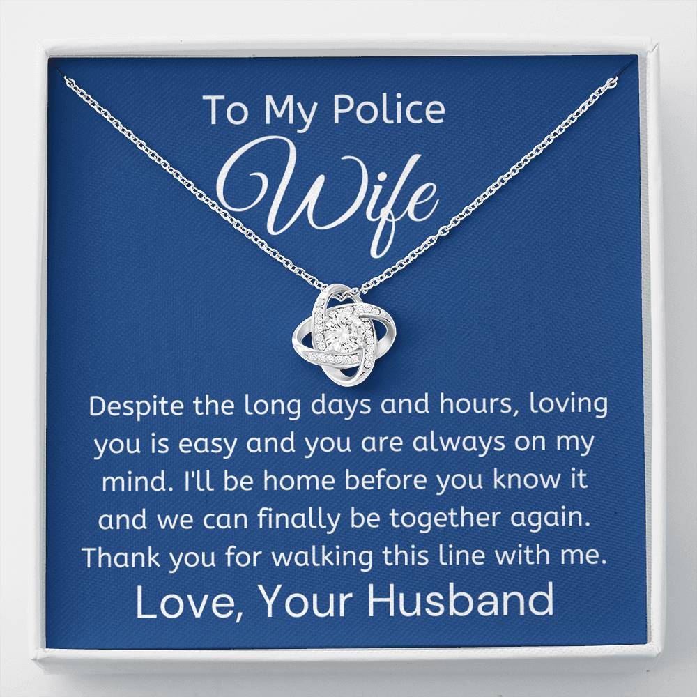 To My Police Wife, Pendant Necklace, Message Card Gift Box