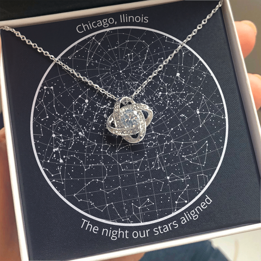 Personalized Celestial Night Sky Star Map and Pendant Necklace Gift Set
