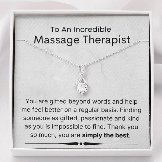 Massage Therapist Pendant Necklace Jewelry, Message Card gift from patient