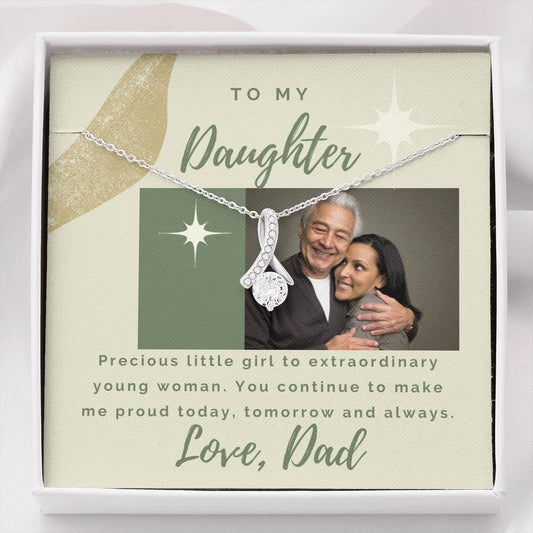Personalized Gift for Daughter, Message Card Pendant Necklace, Daughter Gift from Dad, Daughter Jewelry