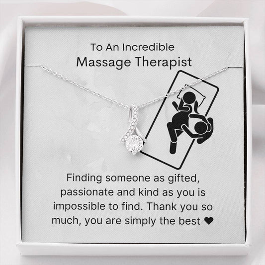 Massage Therapist Pendant Necklace Jewelry, Message Card gift from patient
