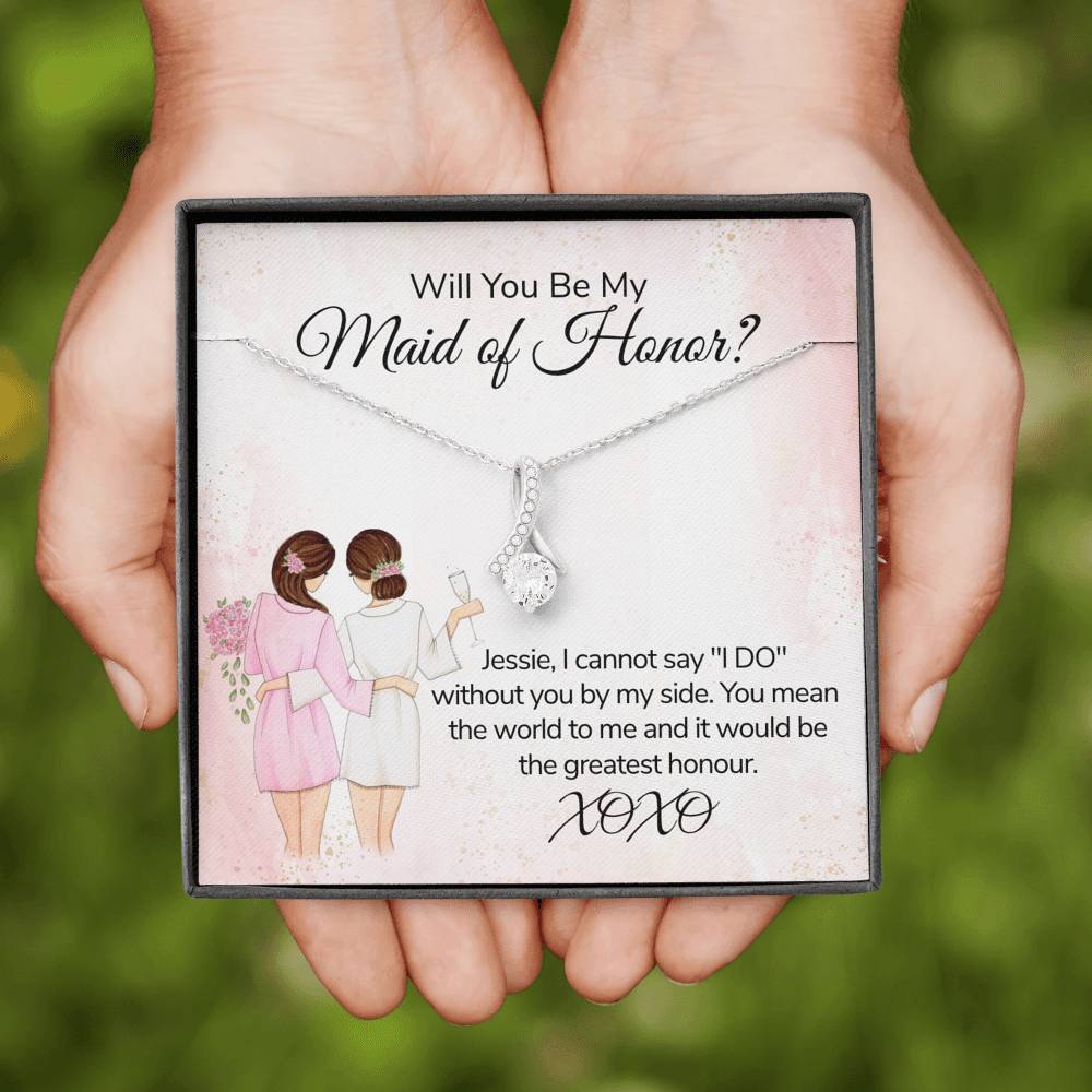 Will You Be My Maid of Honor - Pendant Necklace - Gift from Bride