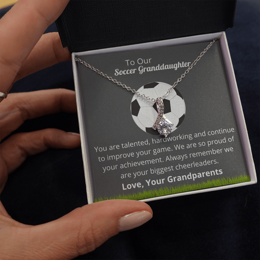 Soccer Granddaughter Necklace Gift Set, Soccer Necklace for her from grandparents