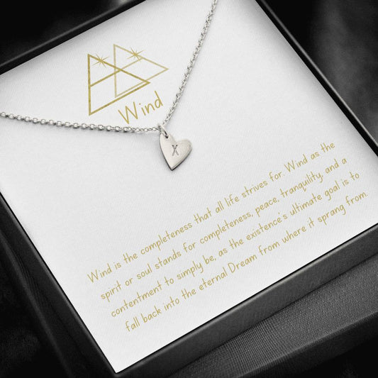 Daughter Friend Mom Minimalist Heart Wind Element Necklace