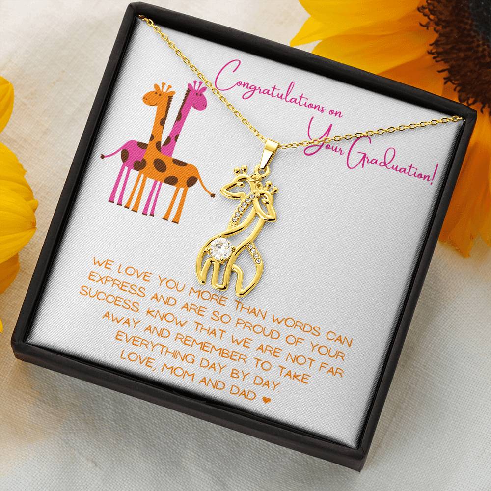 Congratulations on Your Graduation Daughter Giraffe Necklace