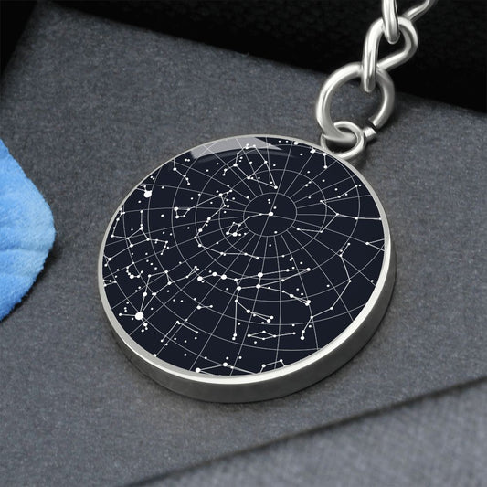 Celestial Night Sky Circle Keychain The Gorge