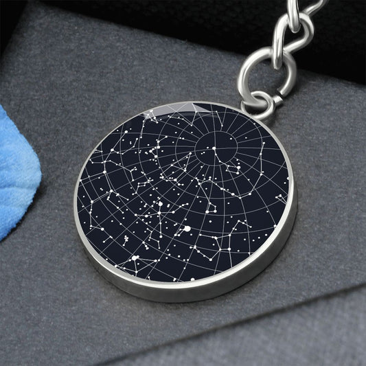 Celestial night Sky Circle Pendant Keychain Irvine CA