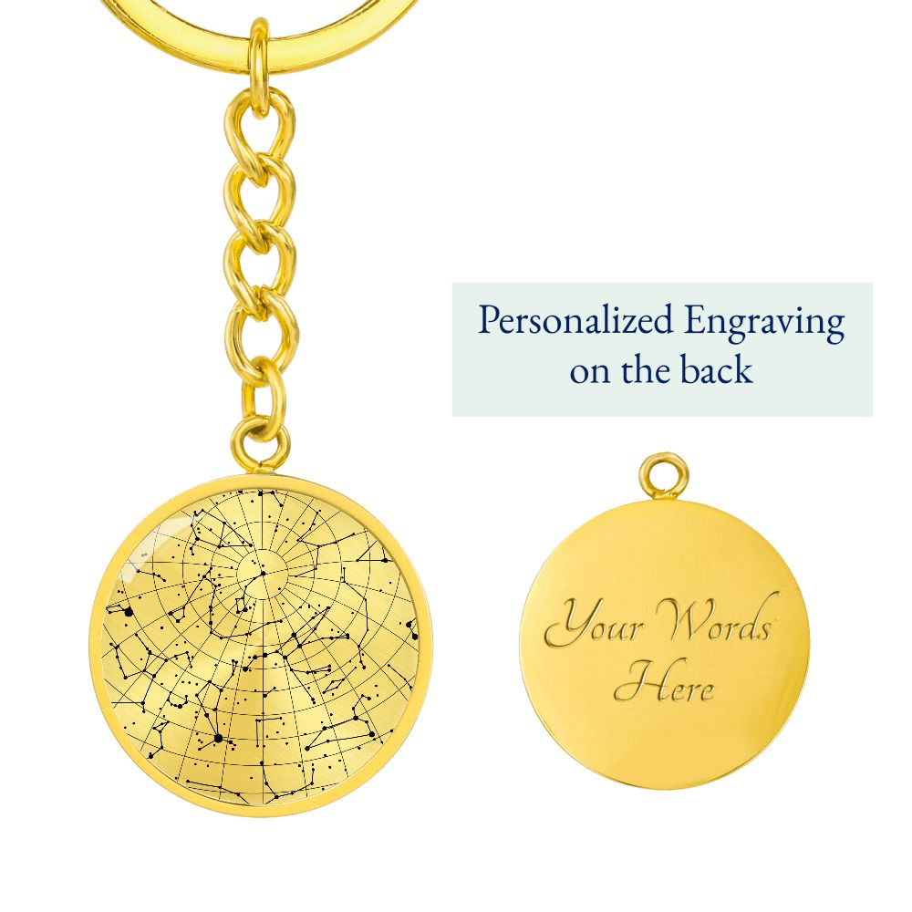 Celestial Night Sky Keychain Transparent