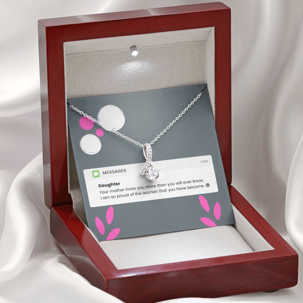 To My Daughter Text Message Pop Up Alluring Beauty Necklace