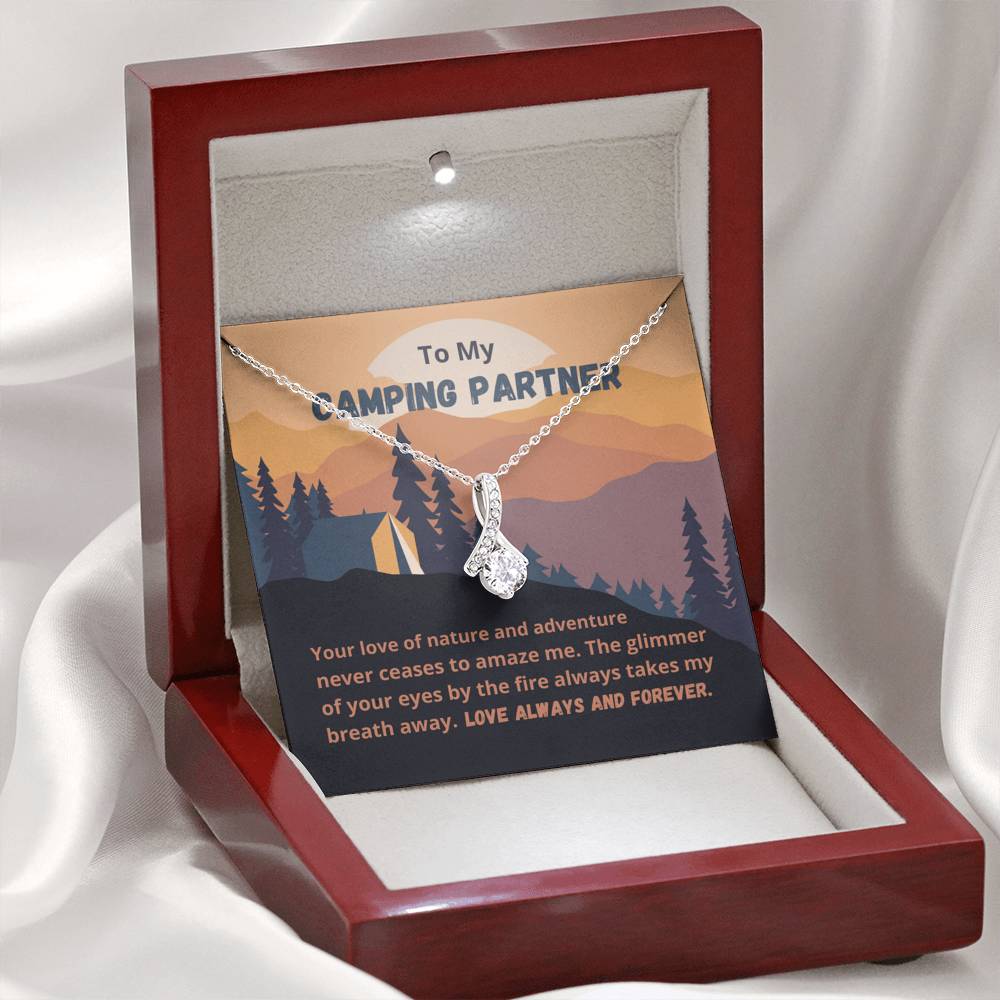 Camping Partner pendant necklace, gift for girlfriend, wife, gift from husband