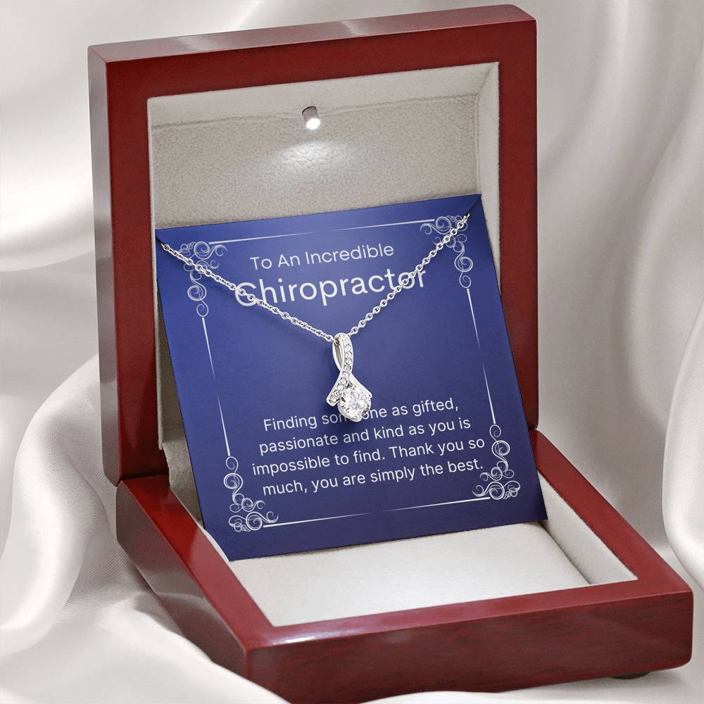 Chiropractor Pendant Necklace Jewelry, Message Card gift from patient