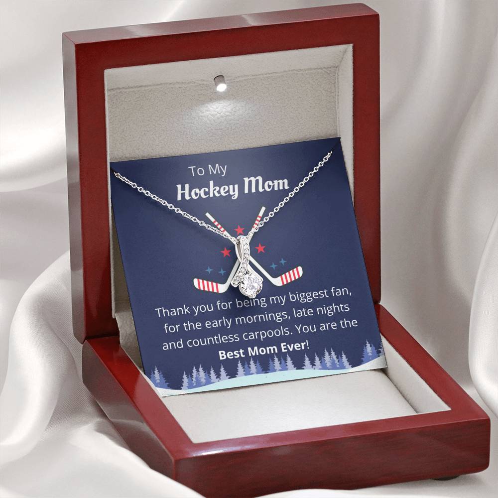 Hockey Mom Necklace Message Card, Skating Gift for her, Outdoors, Gift for Mom