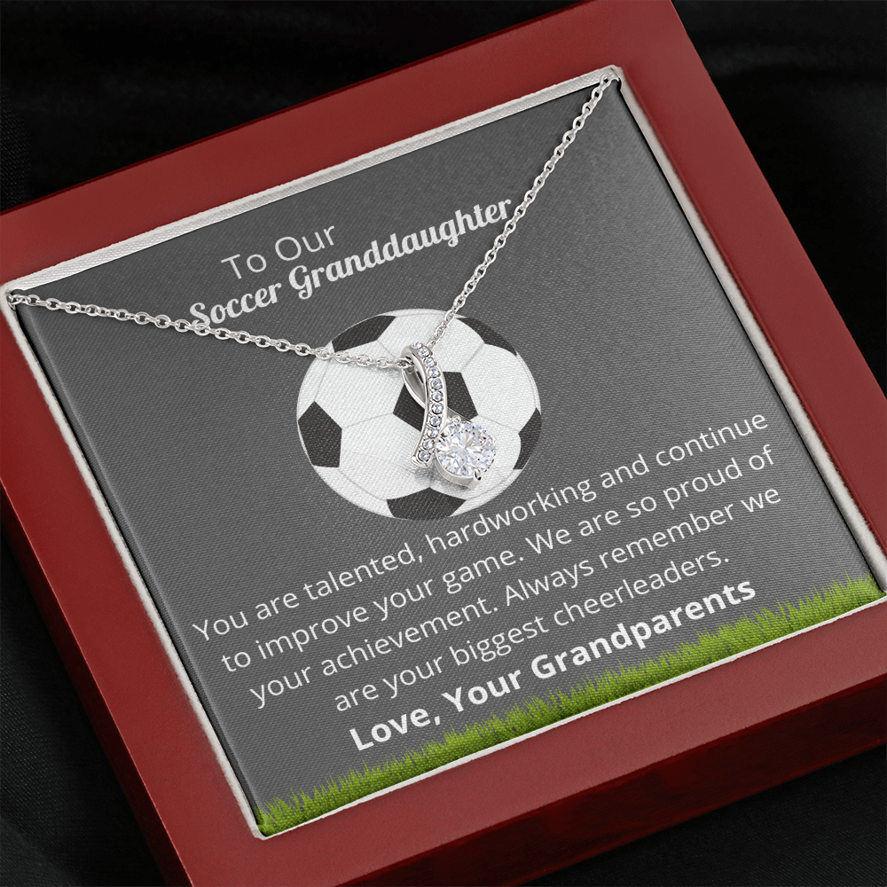 Soccer Granddaughter Necklace Gift Set, Soccer Necklace for her from grandparents