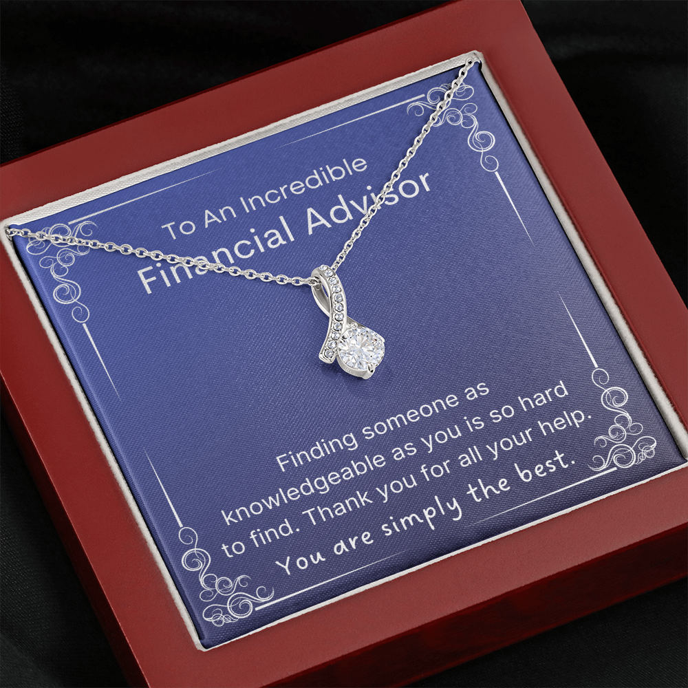 Financial Advisor Gift Set - Thank You Gift - Pendant Necklace Message Card