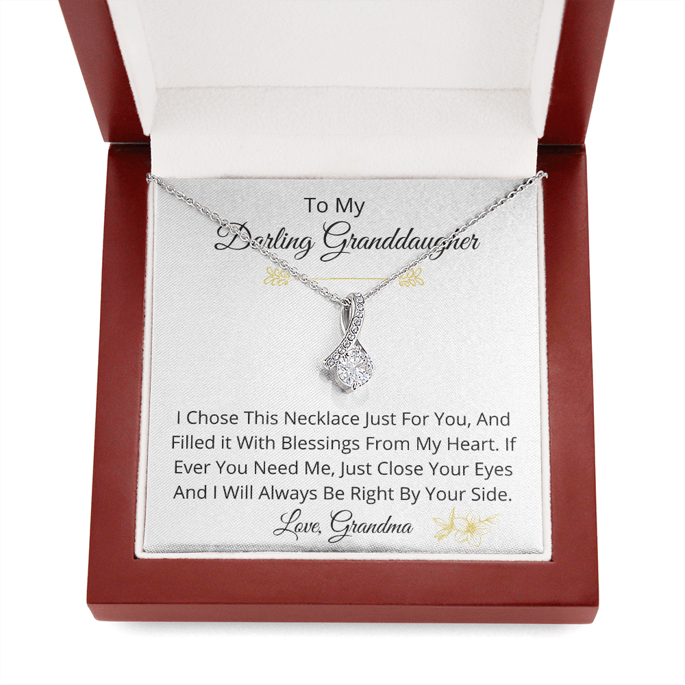 To My Darling Granddaughter - Pendant Necklace - Gift From Grandmother
