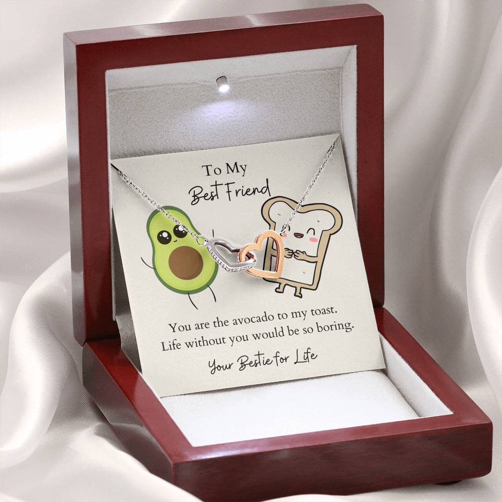 To My Best Friend - Avocado Toast Double Heart Necklace