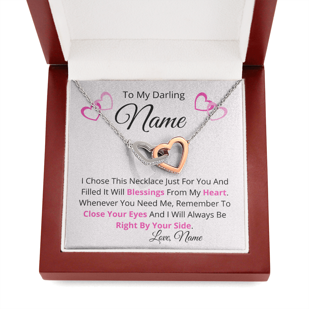 Happy Valentine's Day - Personalized Double Heart Pendant Necklace