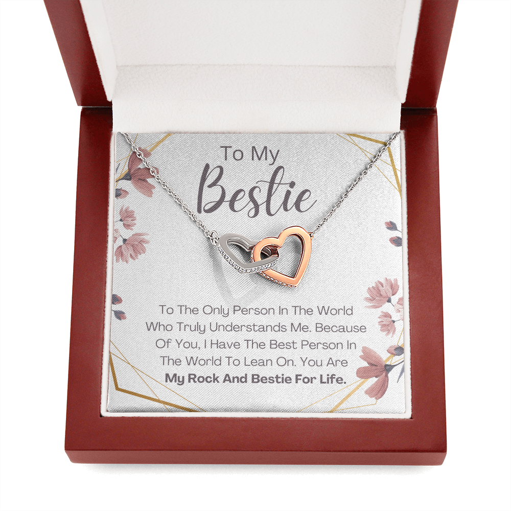 Bestie Necklace, Double Heart Pendant Necklace for Best Friend