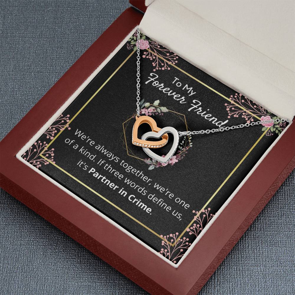 Forever Friend - Interlocking Heart Pendant, Best Friend Pendant, Partner in Crime