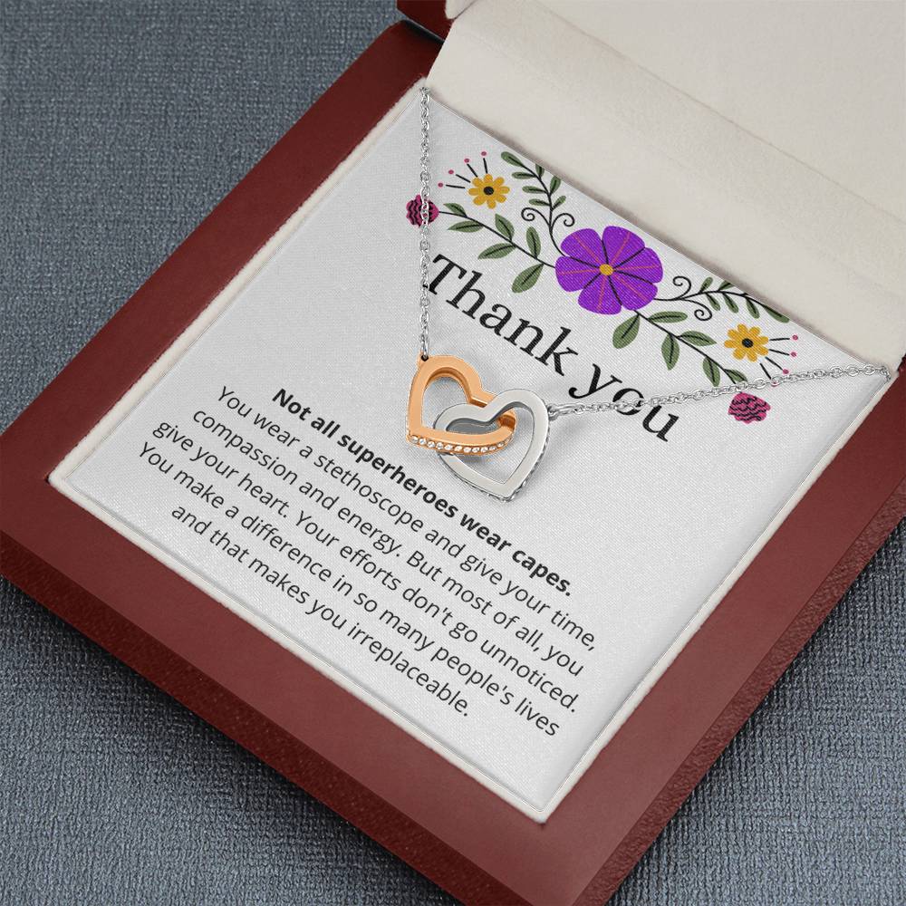 Thank You Necklace for her, Thank you gift for nurse, nurse practitioner, pediatric nurse, message card jewelry