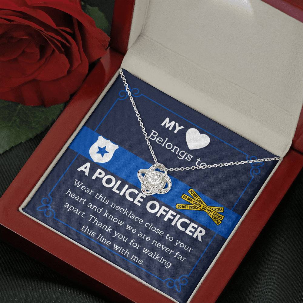 Police Wife Necklace Message Card, Police Wife Pendant Necklace, Law Enforcement Gift, Husband to Wife Gift, Couples Jewelry, PoliceMom