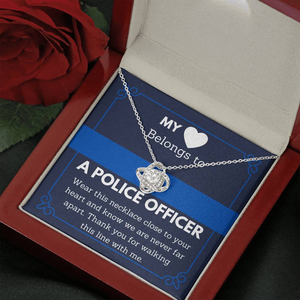 Police Officer Wife, Blue Line Gift, Pendant Necklace, Forever Love, Gift for her