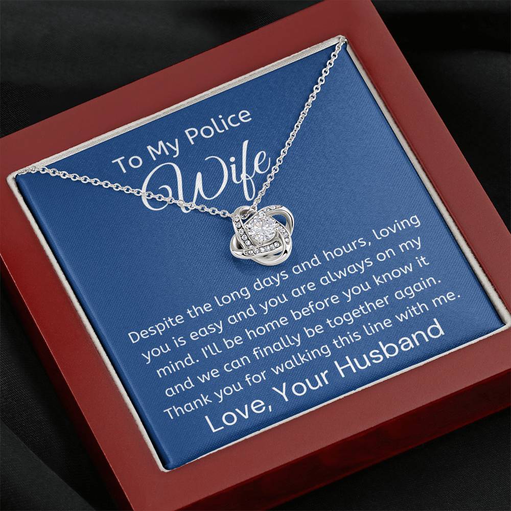 To My Police Wife, Pendant Necklace, Message Card Gift Box