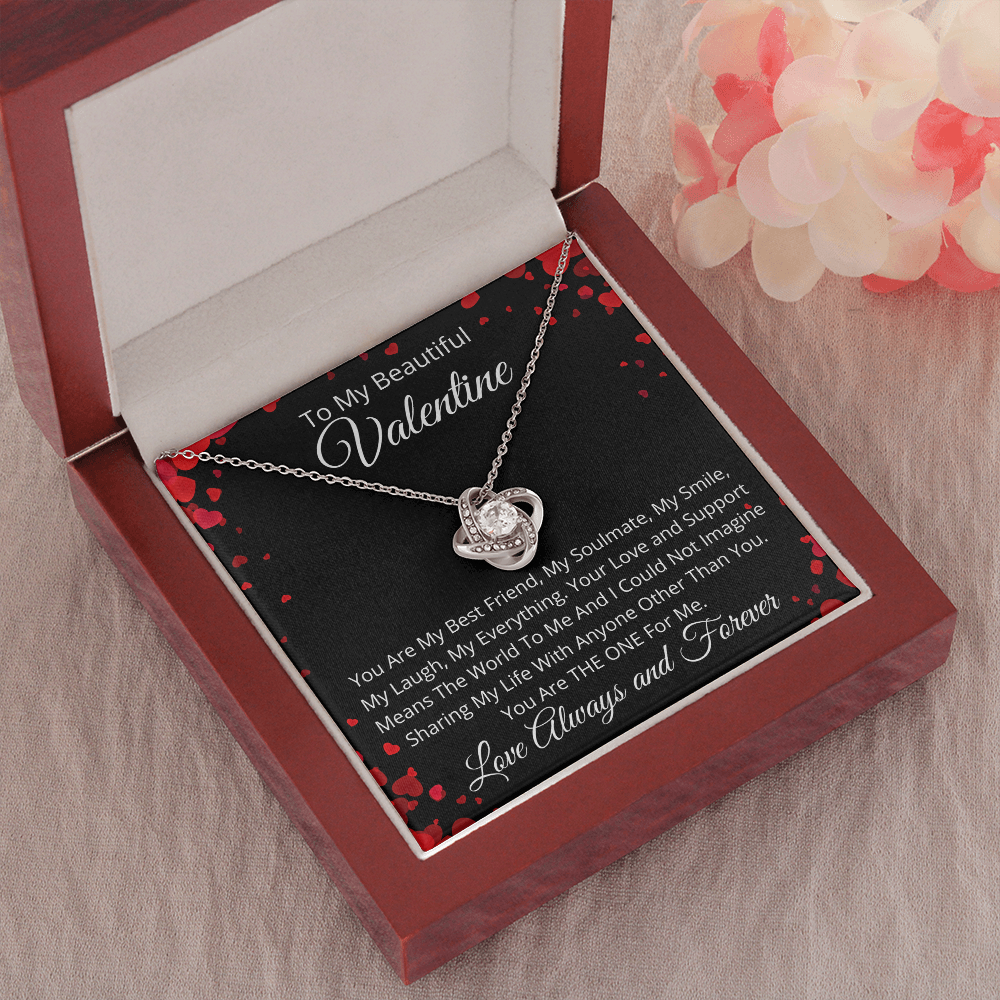 To My Beautiful Valentine - Pendant Necklace Gift Set for Her
