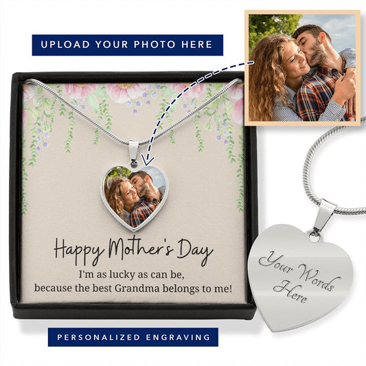 Mother's Day Photo Upload Necklace for Grandma