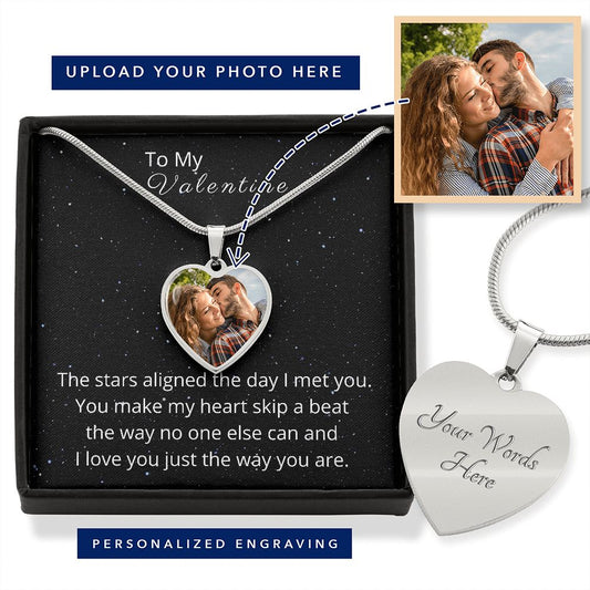 To My Valentine Celestial Night Sky Heart Pendant