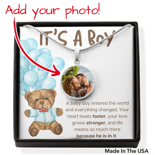 It's A Boy, Buyer Upload Photo, Gift for New Mom, New Dad